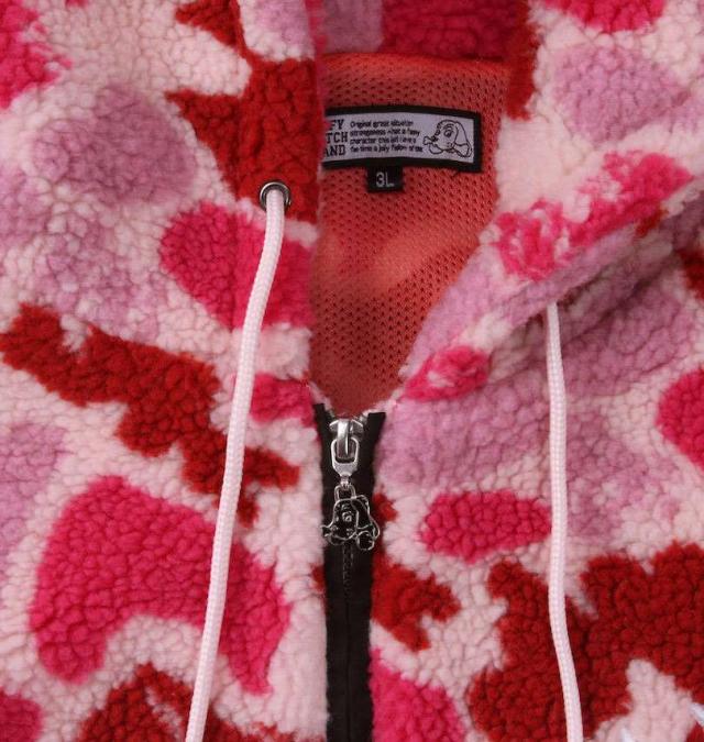 大きいサイズ GALFY カモボア フルジップパーカー ピンク 3L 4L 5L 6L/1258-4382-1-158