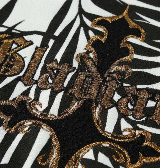 大きいサイズ GLADIATE 刺繍 裏毛 フルジップ パーカー ホワイト×ブラック 3L 4L 5L 6L/1258-5331-1-158