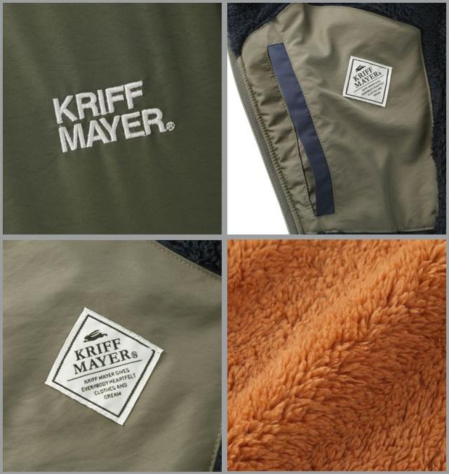 大きいサイズ KRIFF MAYER ひっくり フルジップ パーカージャケット カーキ 3L 4L 5L 6L 8L/1273-5340-1-158