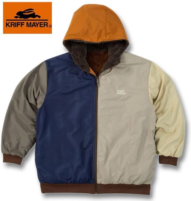 大きいサイズ KRIFF MAYER ひっくり フルジップ パーカージャケット マルチカラー 3L 4L 5L 6L 8L/1273-5340-3-158
