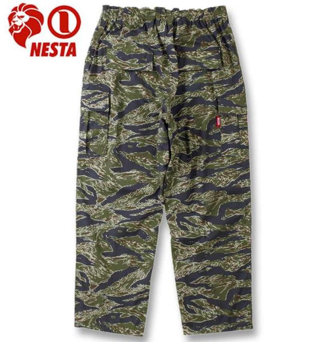 大きいサイズ NESTA BRAND 420T マイクロタフタ 裏メッシュ カーゴパンツ タイガーカモ 3L 4L 5L 6L 8L/1274-4355-1-158