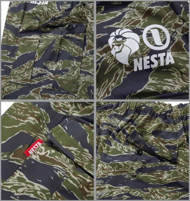 大きいサイズ NESTA BRAND 420T マイクロタフタ 裏メッシュ カーゴパンツ タイガーカモ 3L 4L 5L 6L 8L/1274-4355-1-158