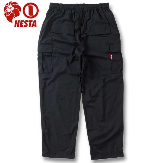 大きいサイズ NESTA BRAND 420T マイクロタフタ 裏メッシュ カーゴパンツ ブラック 3L 4L 5L 6L 8L/1274-4355-2-158