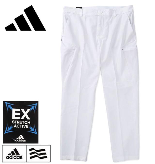 大きいサイズ adidas golf アディダスゴルフ CLIMACOOL EX-STRETCH ACTIVE サイドポケット アンクルパンツ ホワイト 104cm 108cm/1274-6201-1-158