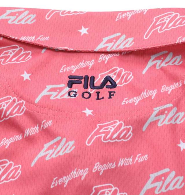 大きいサイズ FILA GOLF ロゴグラフィックプリントホリゾンタルカラー半袖シャツ ピンク 3L 4L 5L 6L/1278-3280-2-158_3