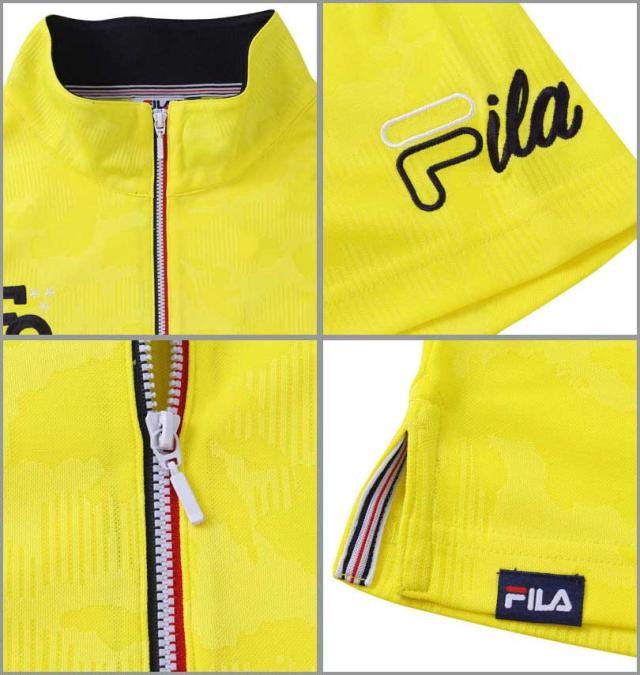 大きいサイズ FILA GOLF ジャガードハーフジップ半袖シャツ イエロー 3L 4L 5L 6L/1278-3281-2-158_4