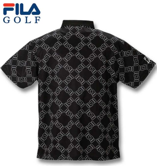 大きいサイズ FILA GOLF FILAスクエアプリント 半袖シャツ ブラック 3L 4L 5L 6L/1278-4256-2-158_1