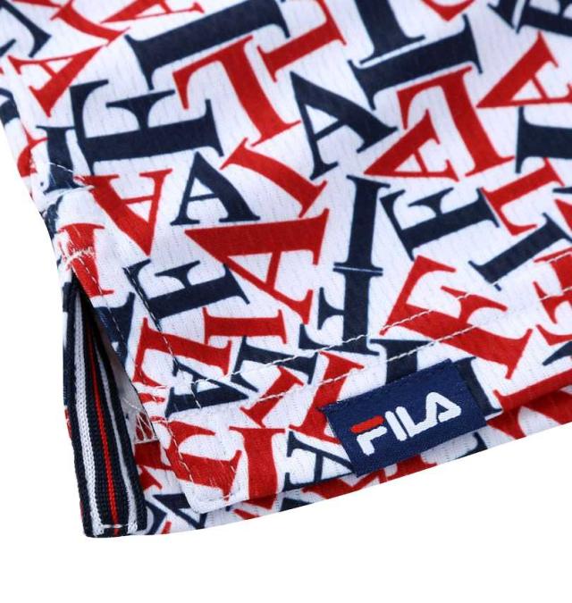 大きいサイズ FILA GOLF 遮熱 バーチカルメッシュ タイポプリント 半袖 シャツ トリコロール 3L 4L 5L 6L/1278-5222-1-158_4