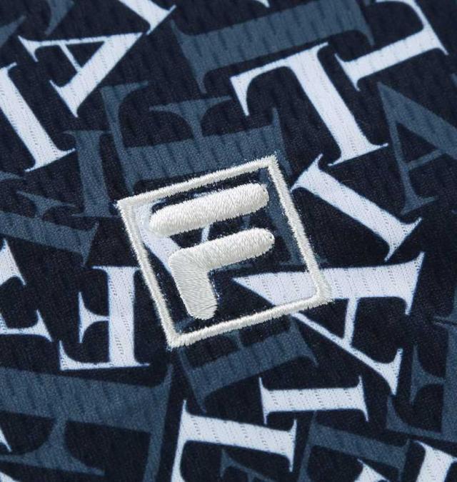 大きいサイズ FILA GOLF 遮熱 バーチカルメッシュ タイポプリント 半袖 シャツ ネイビー 3L 4L 5L 6L/1278-5222-2-158_2