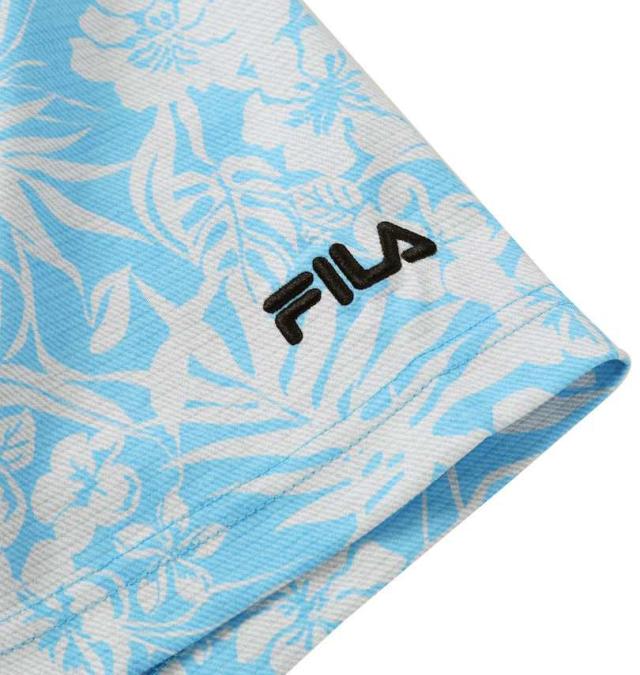 大きいサイズ FILA GOLF COOL AIR 遮熱 メッシュ ボタニカルプリント 半袖シャツ サックス 3L 4L 5L 6L/1278-5223-2-158_3