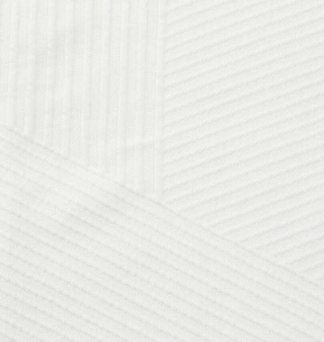 大きいサイズ TETE HOMME バイアスパネル柄 ボリュームネック 長袖 Tシャツ ホワイト 3L 4L 5L 6L/1278-5646-1-158