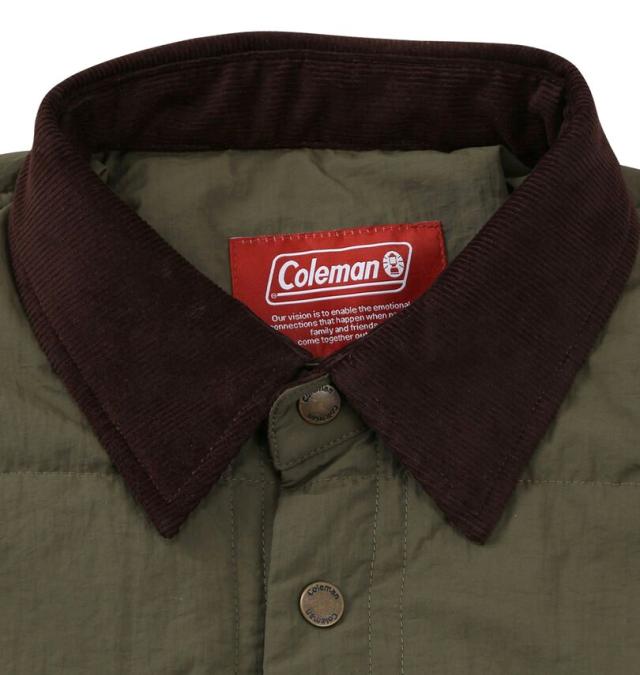 大きいサイズ Coleman キルト シャツジャケット カーキ 3L 4L 5L 6L/1273-5312-1-159