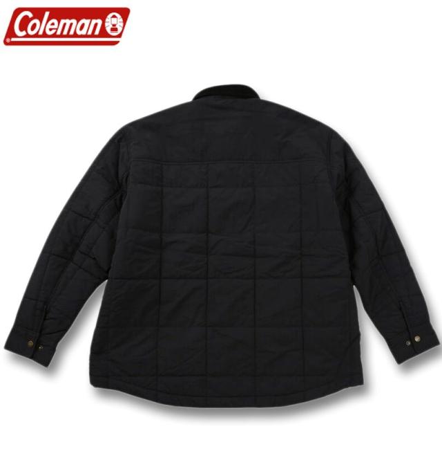 大きいサイズ Coleman キルト シャツジャケット ブラック 3L 4L 5L 6L/1273-5312-2-159