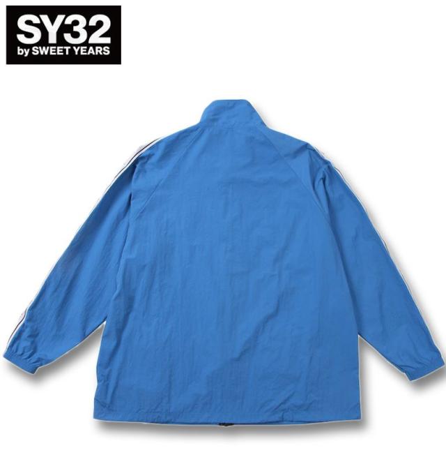 大きいサイズ SY32 by SWEET YEARS テープデザイン ナイロン ジャケット ブルー 3L 4L 5L 6L/1273-5100-1-160