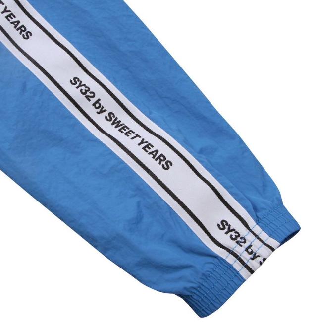 大きいサイズ SY32 by SWEET YEARS テープデザイン ナイロン ジャケット ブルー 3L 4L 5L 6L/1273-5100-1-160