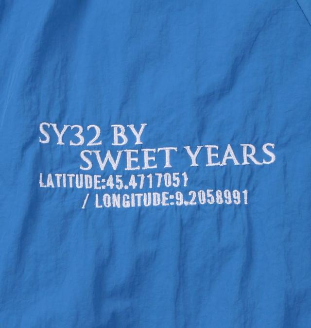 大きいサイズ SY32 by SWEET YEARS テープデザイン ナイロン ジャケット ブルー 3L 4L 5L 6L/1273-5100-1-160
