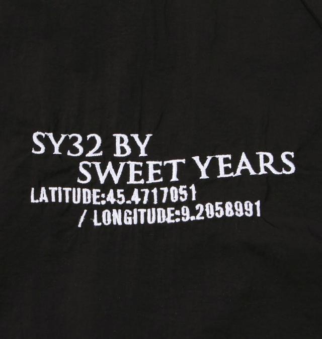 大きいサイズ SY32 by SWEET YEARS テープデザイン ナイロン ジャケット ブラック 3L 4L 5L 6L/1273-5100-2-160