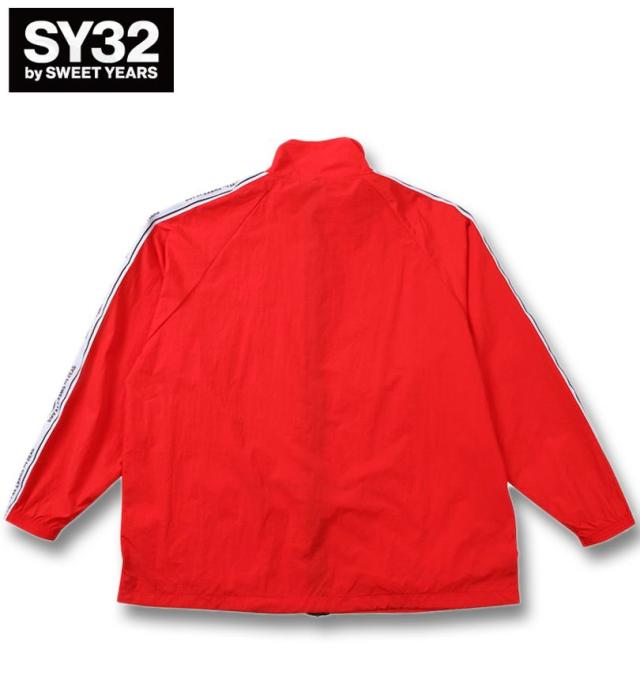 大きいサイズ SY32 by SWEET YEARS テープデザイン ナイロン ジャケット レッド 3L 4L 5L 6L/1273-5100-3-160