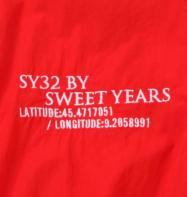 大きいサイズ SY32 by SWEET YEARS テープデザイン ナイロン ジャケット レッド 3L 4L 5L 6L/1273-5100-3-160