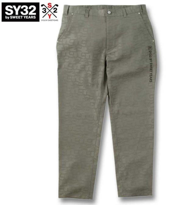 大きいサイズ SY32 by SWEET YEARS ゴルフ ストレッチ SYG ウーブンジャガード ロングパンツ ベージュ 3L 4L 5L 6L/1274-4245-1-260