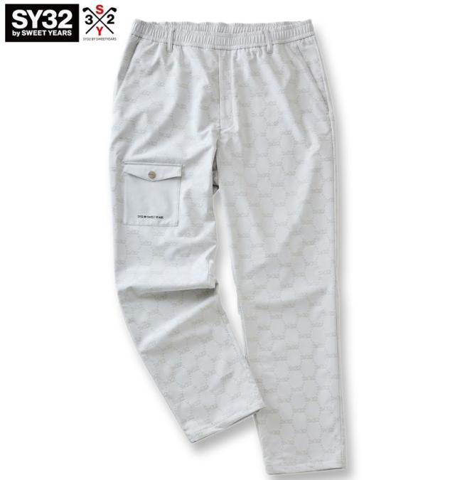 大きいサイズ SY32 by SWEET YEARS ゴルフ フロッキー ストレッチ ロングパンツ ライトグレー 3L 4L 5L 6L/1274-5367-1-260
