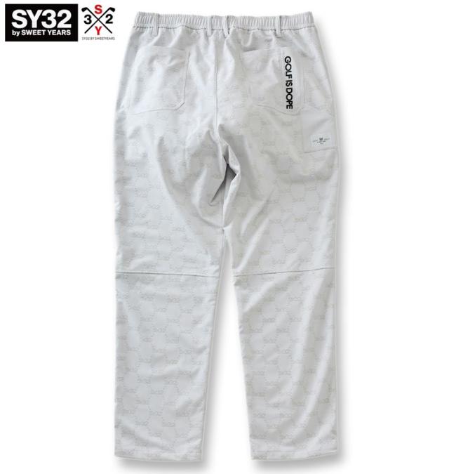 大きいサイズ SY32 by SWEET YEARS ゴルフ フロッキー ストレッチ ロングパンツ ライトグレー 3L 4L 5L 6L/1274-5367-1-260