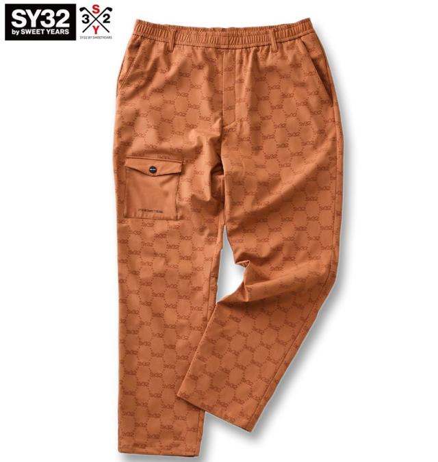 大きいサイズ SY32 by SWEET YEARS ゴルフ フロッキー ストレッチ ロングパンツ キャメル 3L 4L 5L 6L/1274-5367-3-260
