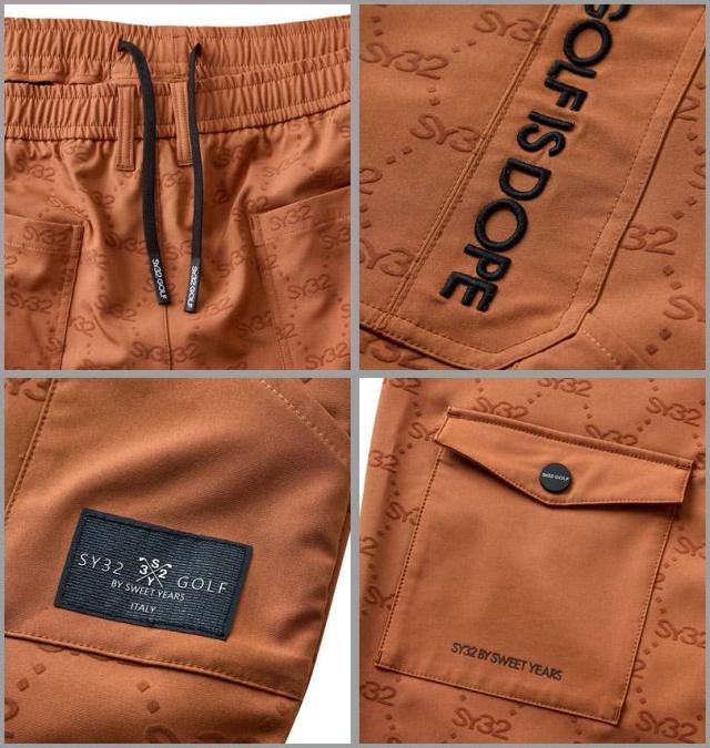 大きいサイズ SY32 by SWEET YEARS ゴルフ フロッキー ストレッチ ロングパンツ キャメル 3L 4L 5L 6L/1274-5367-3-260