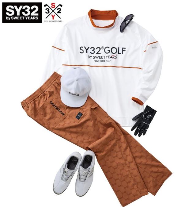 大きいサイズ SY32 by SWEET YEARS ゴルフ フロッキー ストレッチ ロングパンツ キャメル 3L 4L 5L 6L/1274-5367-3-260