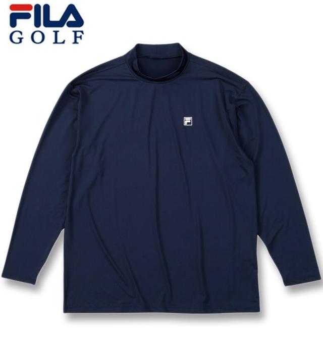 大きいサイズ FILA GOLF 3Dジャガード 半袖シャツ インナー セット ホワイト×ネイビー 3L 4L 5L 6L/1278-5300-1-160