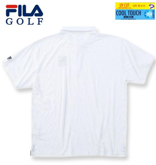 大きいサイズ FILA GOLF メッシュ カモフラ ジャガード 半袖 シャツ ホワイト 3L 4L 5L 6L/1278-5221-1-165