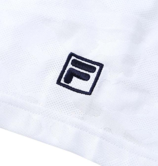 大きいサイズ FILA GOLF メッシュ カモフラ ジャガード 半袖 シャツ ホワイト 3L 4L 5L 6L/1278-5221-1-165