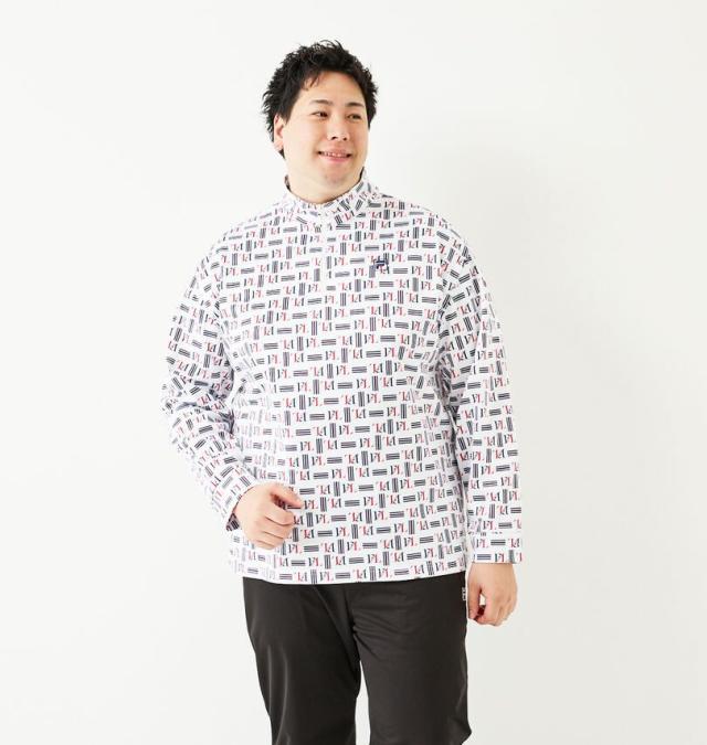 大きいサイズ FILA GOLF ハーフジップ 裏起毛 長袖 シャツ ホワイト 3L 4L 5L 6L/1278-5301-1-165