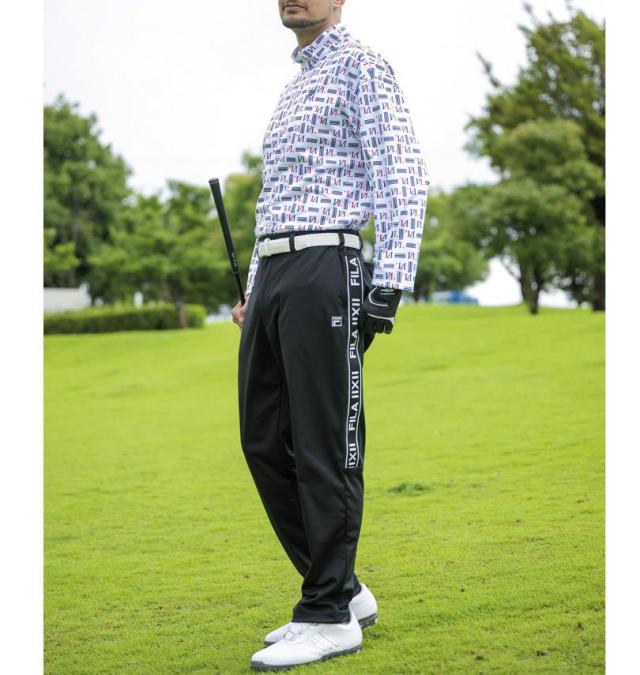 大きいサイズ FILA GOLF ハーフジップ 裏起毛 長袖 シャツ ホワイト 3L 4L 5L 6L/1278-5301-1-165