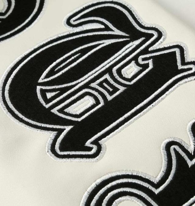 大きいサイズ in the attic 身頃フェイクメルトン 袖PU スタジアムジャンパー ブラック×クリーム 3L 4L 5L 6L/1253-5330-1-168