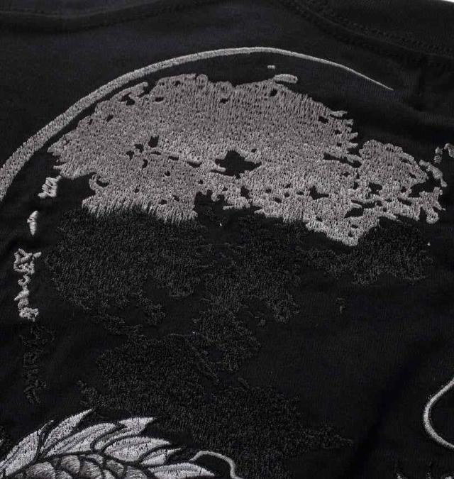 大きいサイズ 絡繰魂 龍の戯れ 長袖 Tシャツ ブラック 3L 4L 5L 6L/1258-4335-1-168