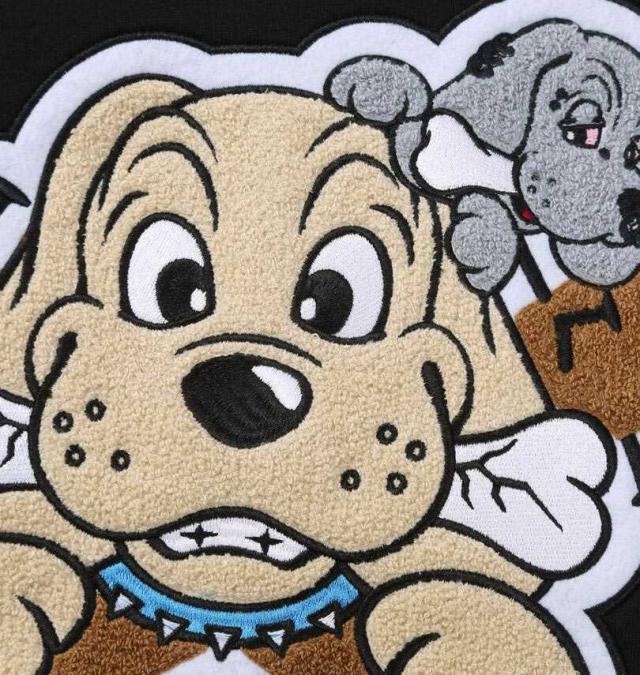 大きいサイズ GALFY 復活わんわん大学 フルジップ パーカー ブラック 3L 4L 5L 6L/1258-5372-2-168