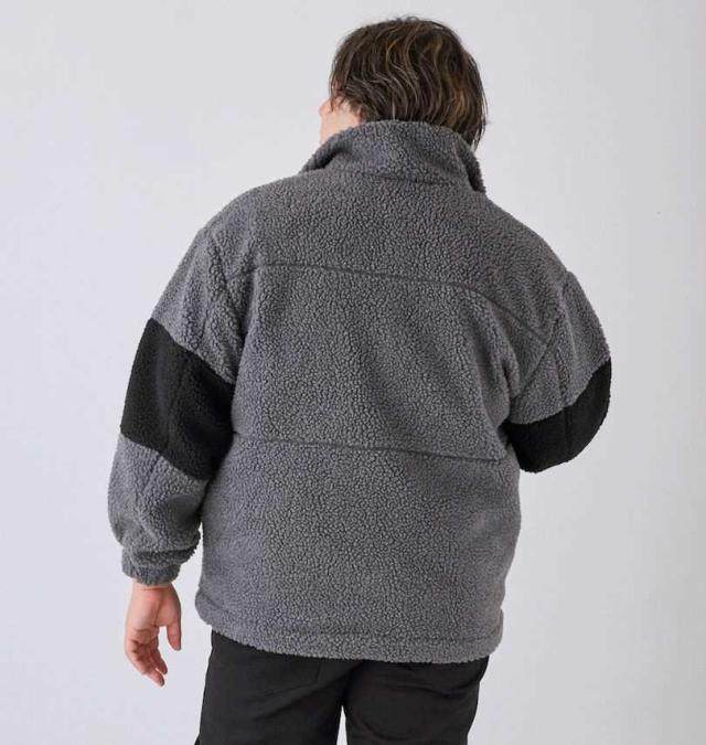 大きいサイズ NESTA BRAND シープボア ジャケット チャコール 3L 4L 5L 6L 8L/1273-4345-2-168