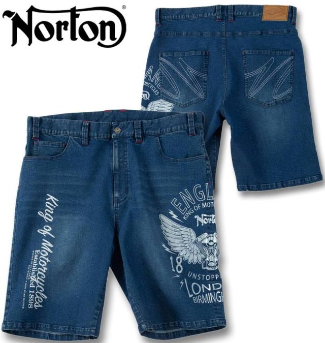 大きいサイズ Norton デニム ハーフパンツ プリント サンドネイビー 100cm 110cm 120cm 130cm 140cm/1274-6260-1-168