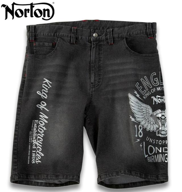 大きいサイズ Norton デニム ハーフパンツ プリント サンドブラック 100cm 110cm 120cm 130cm 140cm/1274-6260-2-168_1