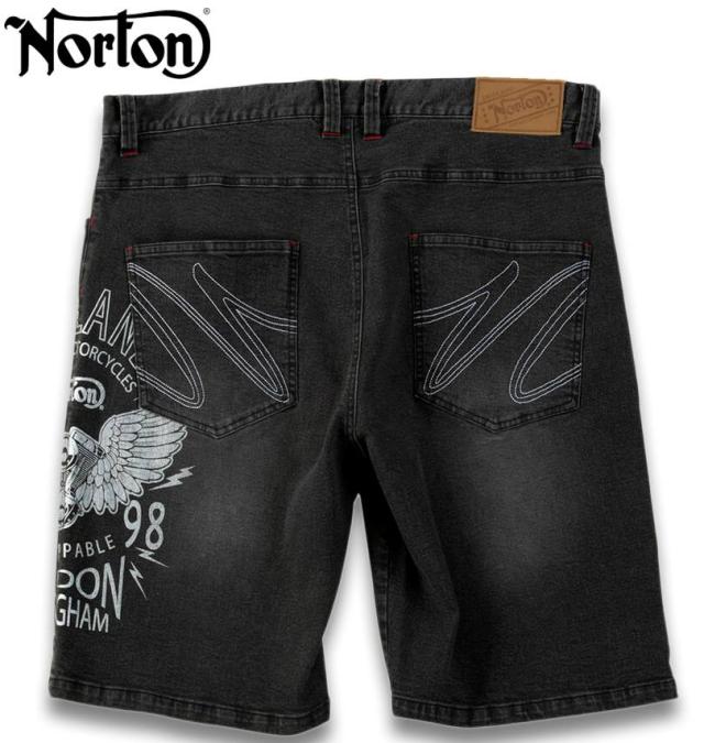 大きいサイズ Norton デニム ハーフパンツ プリント サンドブラック 100cm 110cm 120cm 130cm 140cm/1274-6260-2-168_2