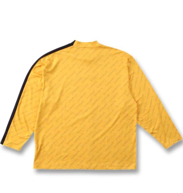 大きいサイズ LOUDMOUTH 裏起毛スムースライト モックネック長袖シャツ イエロー 3L 4L 5L 6L/1278-3325-1-168