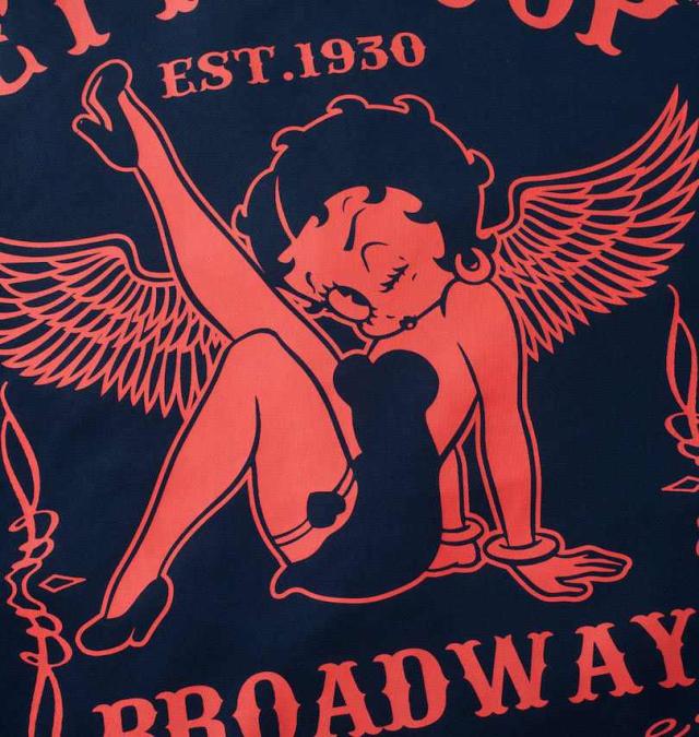 大きいサイズ BETTY BOOP プリント ジャージ 上下セット ネイビー 3L 4L 5L 6L/1278-4632-1-168