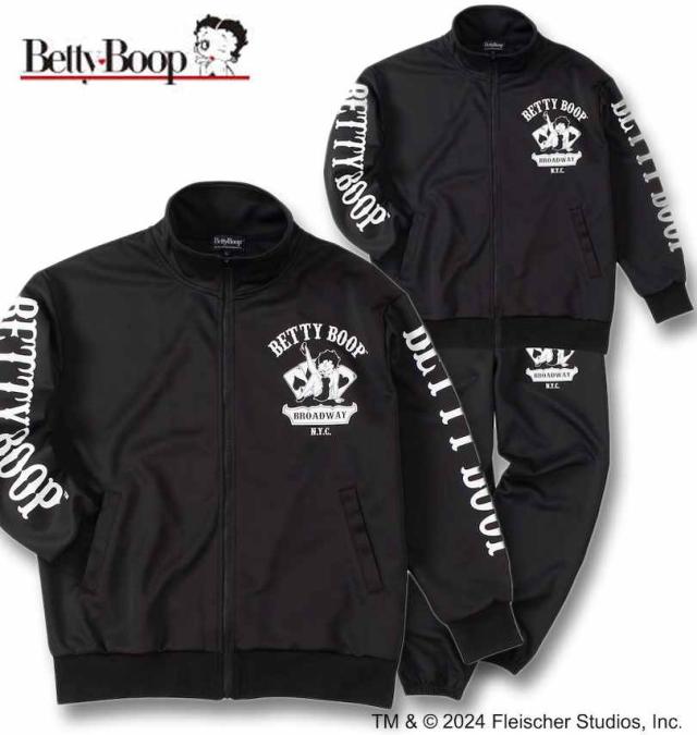 大きいサイズ BETTY BOOP プリント ジャージ 上下セット ブラック 3L 4L 5L 6L/1278-4632-2-168