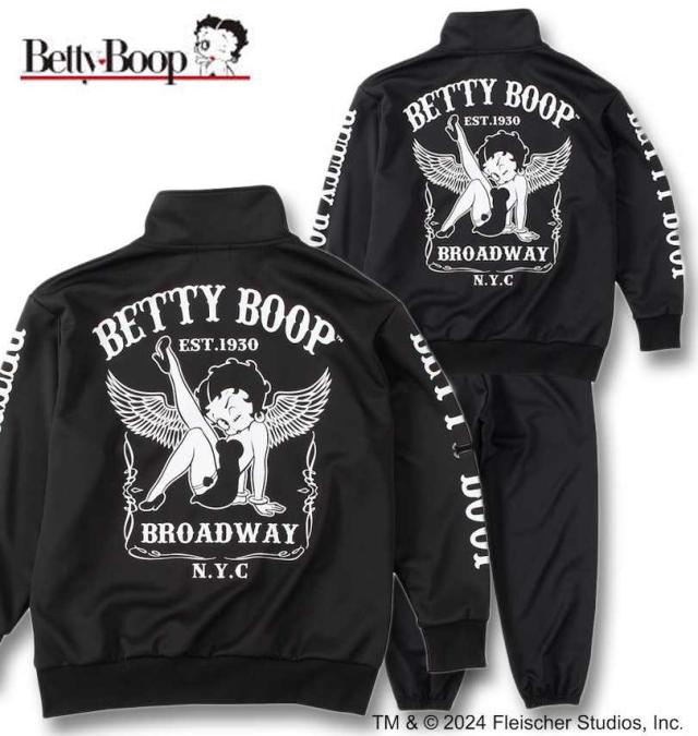 大きいサイズ BETTY BOOP プリント ジャージ 上下セット ブラック 3L 4L 5L 6L/1278-4632-2-168