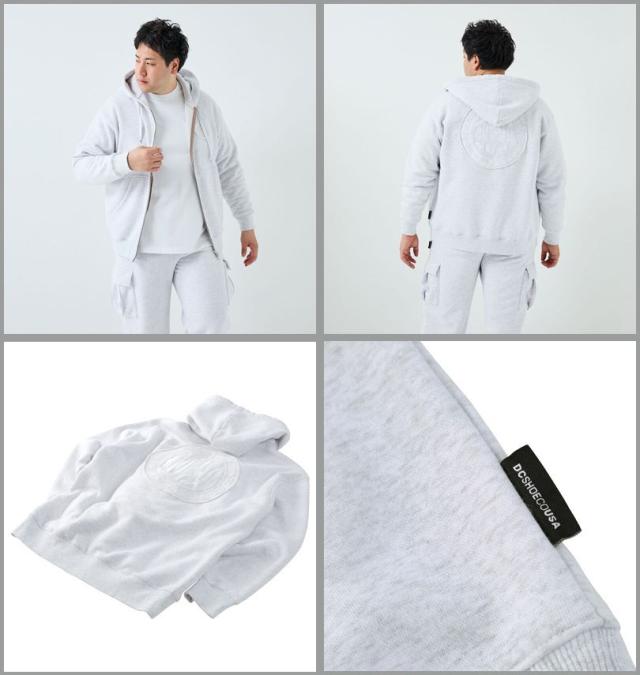 大きいサイズ DCSHOES 25 HIDDEN フルジップ パーカー モクグレー 3L 4L 5L 6L/1278-5317-1-168