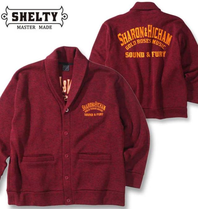 大きいサイズ SHELTY ニットフリース ルード系刺繍 ショールカーディガン ワイン 3L 4L 5L 6L/1268-3301-3-69の通販は