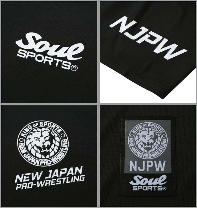 大きいサイズ SOUL SPORTS×新日本プロレス ドライメッシュ 半袖 BD ポロシャツ ブラック 3L 4L 5L 6L 8L/1278-5213-1-69