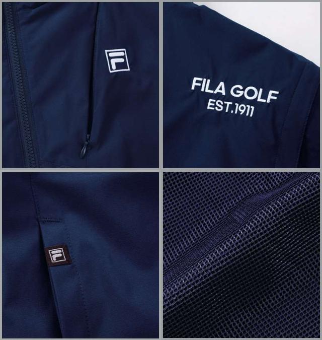 大きいサイズ FILA GOLF 袖脱着 裏メッシュ ストレッチ ブルゾン