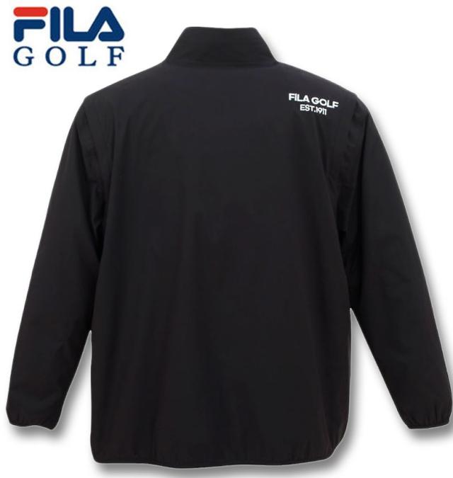 大きいサイズ FILA GOLF 袖脱着 裏メッシュ ストレッチ ブルゾン ブラック 3L 4L 5L 6L/1273-4321-2-170